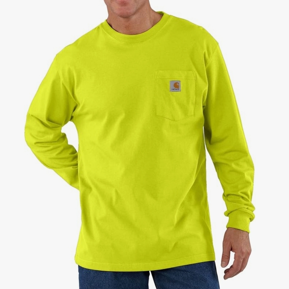 Carhartt Men's Bright Yellow Loose Fit Long Sleeve Tee